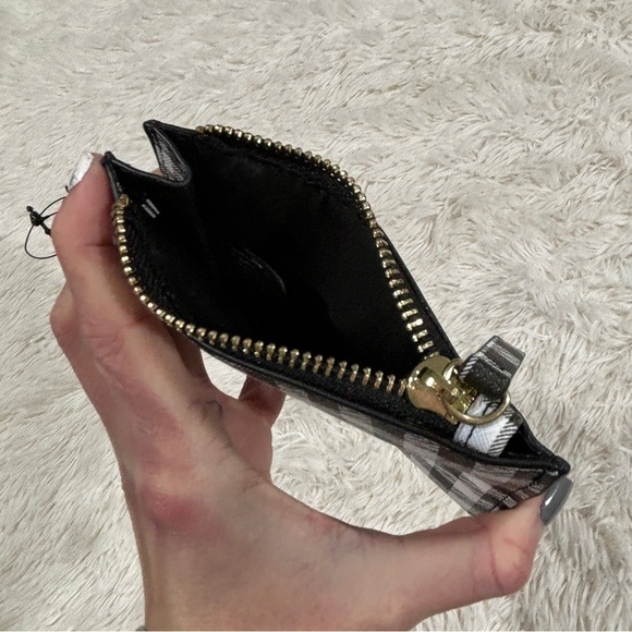 Nanette Lepore buffalo plaid small wristlet card case Vegan Leather NWOT - Picture 7 of 10